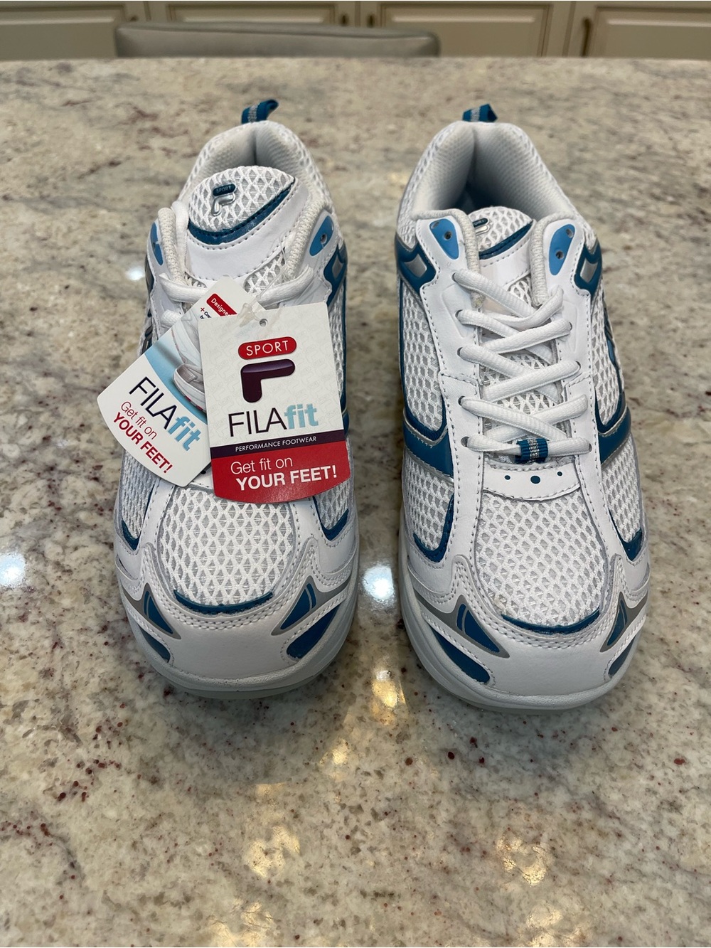 NWT Fila Sport Walk-N-Sculpt TR Toning Sneakers Shoes White Blue Size 11